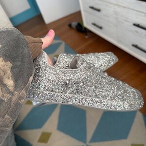 All over silver glitter sneakers